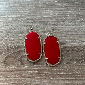 Elegant Red and Gold Drop Earrings